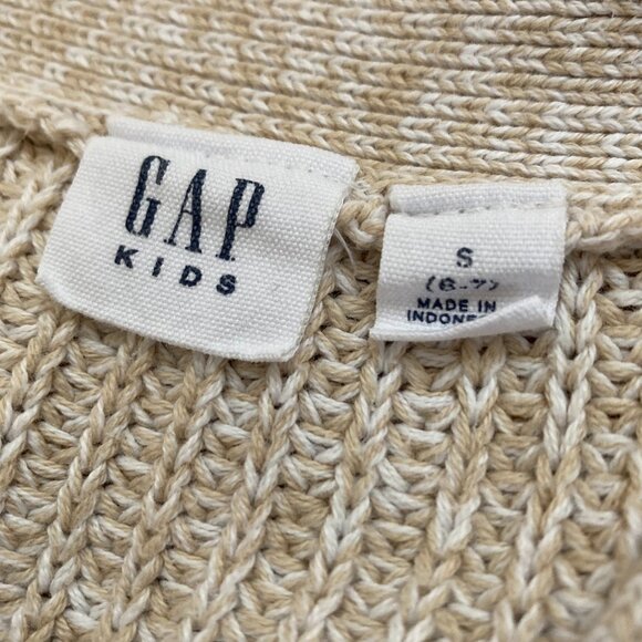 Gap Kids Oatmeal Marled Knit Cardigan - Girls Size S (6/7) - Boho Minimalist - Picture 2 of 2